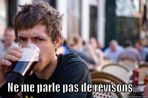  NE ME PARLE PAS DE RÉVISONS... Lazy College Senior