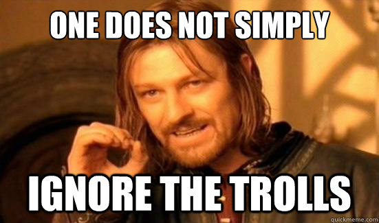 One Does Not Simply Ignore the trolls  Boromir