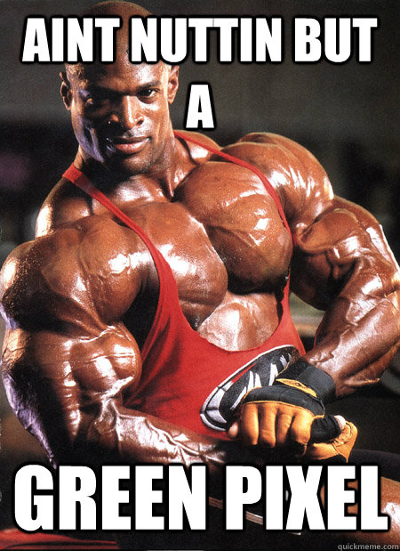 aint nuttin but a  green pixel  Ronnie Coleman Misc