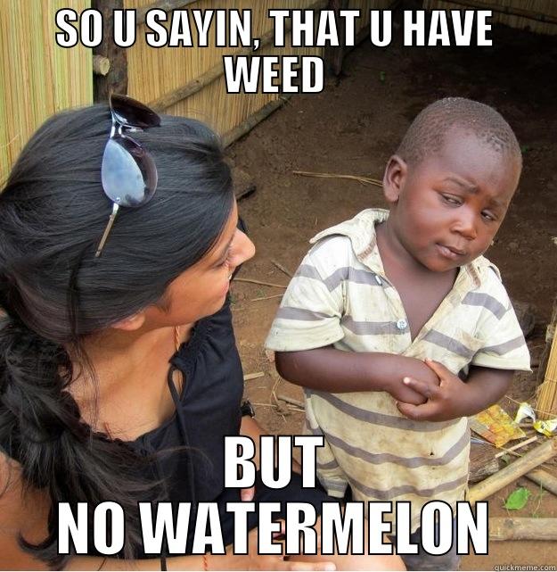 SO U SAYIN, THAT U HAVE WEED BUT NO WATERMELON Skeptical Third World Kid