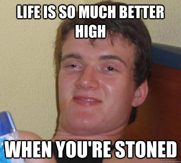 life is so much better high when you're stoned - life is so much better high when you're stoned  10 Guy