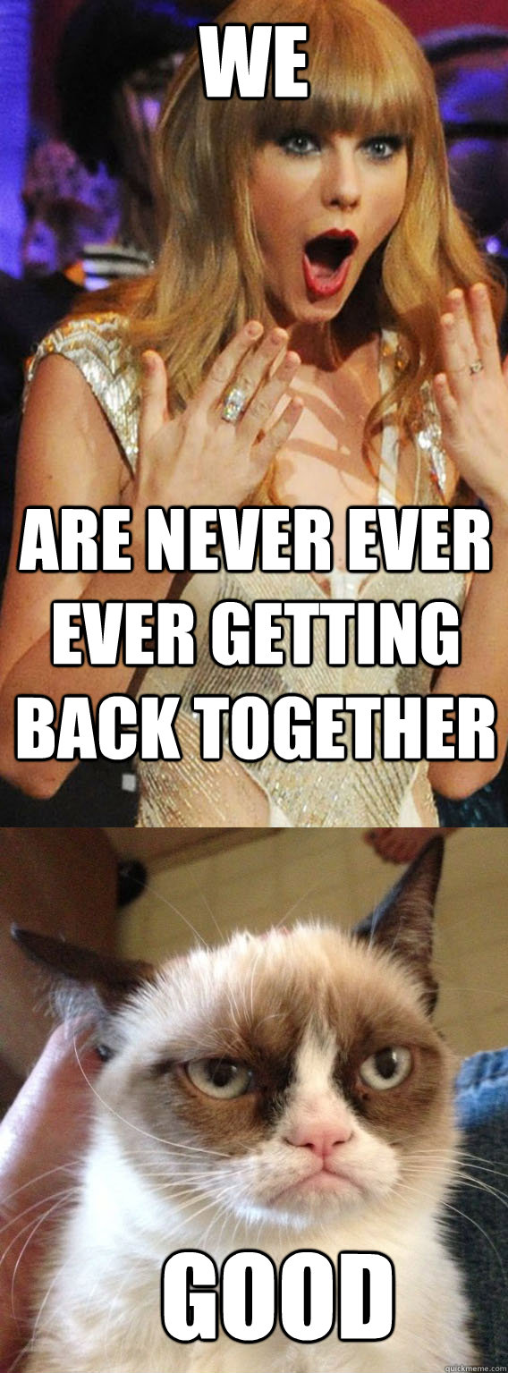 We  are never ever ever getting back together Good - We  are never ever ever getting back together Good  Misc