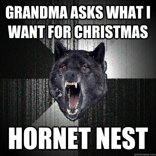 grandma asks what i want for christmas Hornet Nest  Insanity Wolf