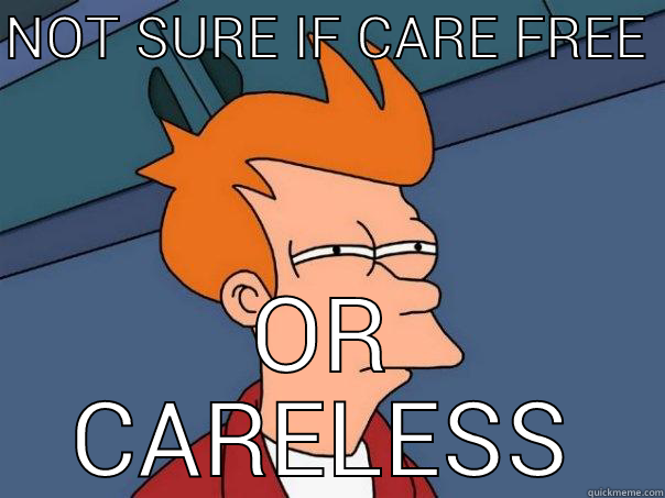 NOT SURE IF CARE FREE  OR CARE LESS Futurama Fry