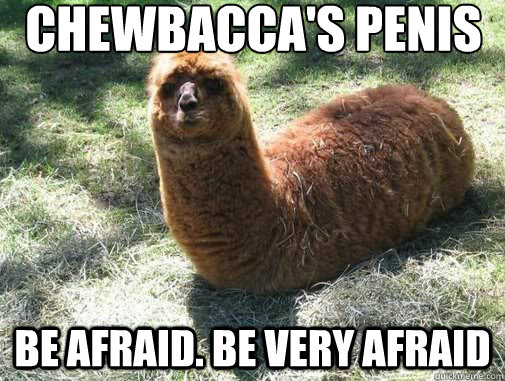Chewbacca's penis Be afraid. be very afraid  Alpacapillar
