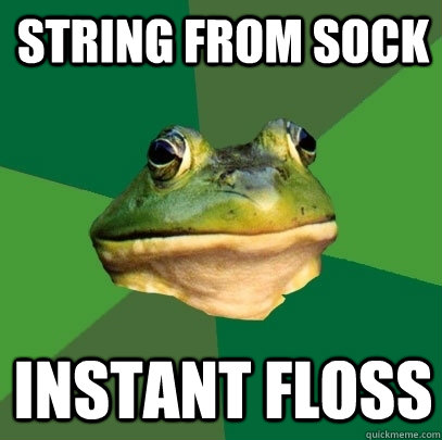 String from sock Instant floss  Foul Bachelor Frog