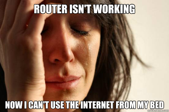 Router isn't working Now I can't use the internet from my bed  First World Problems