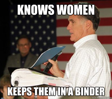 knows women keeps them in a binder  