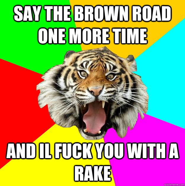 say the brown road one more time  and il fuck you with a rake - say the brown road one more time  and il fuck you with a rake  Time of the Month Tiger