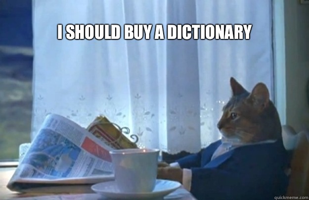 I should buy a dictionary   Sophisticated Cat