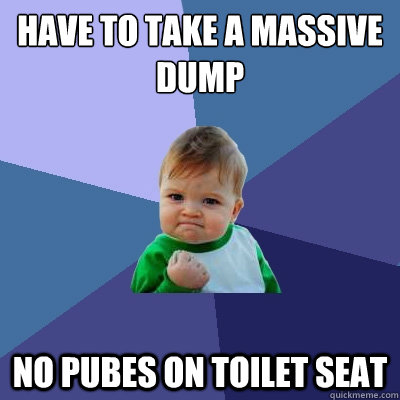 Have to take a massive dump No pubes on toilet seat  Success Kid