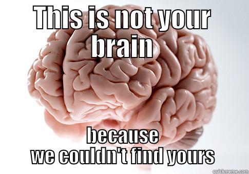 THIS IS NOT YOUR BRAIN BECAUSE WE COULDN'T FIND YOURS Scumbag Brain