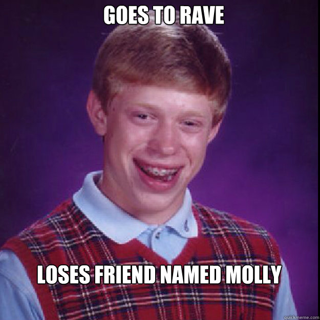 Goes to rave Loses friend named molly Caption 3 goes here  