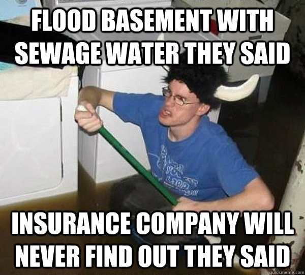 Flood basement with sewage water they said insurance company will never find out they said  they said2