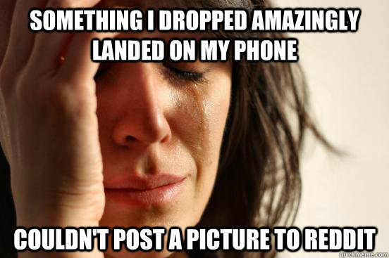 something i dropped amazingly landed on my phone Couldn't post a picture to reddit  First World Problems