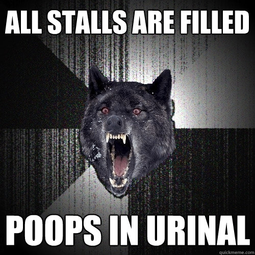All Stalls Are Filled Poops in Urinal  Insanity Wolf