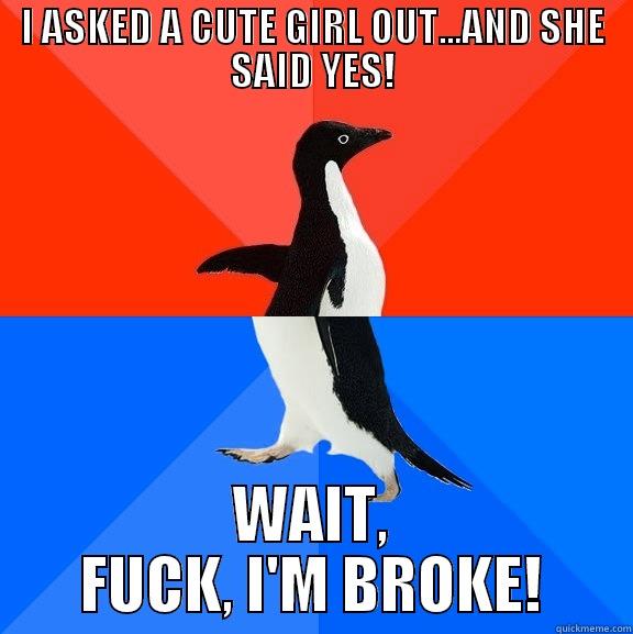 Payday isn't until Friday - I ASKED A CUTE GIRL OUT...AND SHE SAID YES! WAIT, FUCK, I'M BROKE! Socially Awesome Awkward Penguin