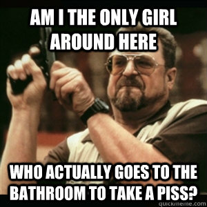 Am i the only girl around here who actually goes to the bathroom to take a piss?  Am I The Only One Round Here