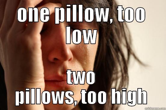 ONE PILLOW, TOO LOW TWO PILLOWS, TOO HIGH First World Problems