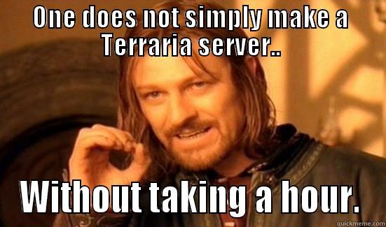 ONE DOES NOT SIMPLY MAKE A TERRARIA SERVER.. WITHOUT TAKING A HOUR. Boromir