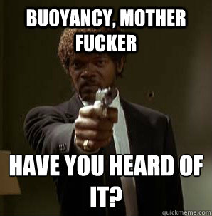 buoyancy, Mother Fucker have you heard of it?
 - buoyancy, Mother Fucker have you heard of it?
  Samuel L Pulp Fiction