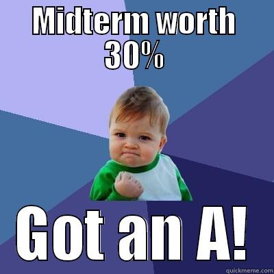MIDTERM WORTH 30% GOT AN A! Success Kid