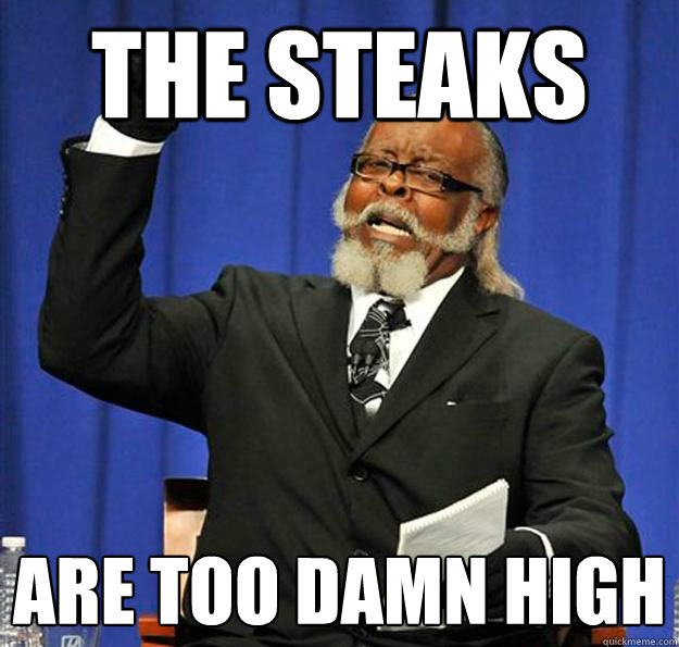 The steaks Are too damn high  Jimmy McMillan