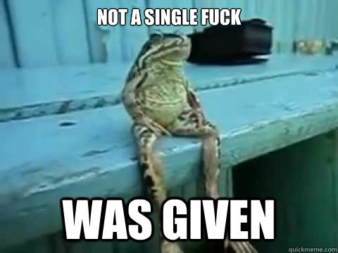not a single fuck was given  SITTING FROG