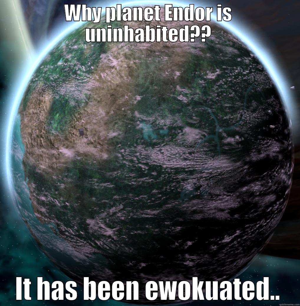 WHY PLANET ENDOR IS UNINHABITED?? IT HAS BEEN EWOKUATED.. Misc