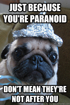 Just because you're paranoid Don't mean they're not after you - Just because you're paranoid Don't mean they're not after you  Paranoid Pug