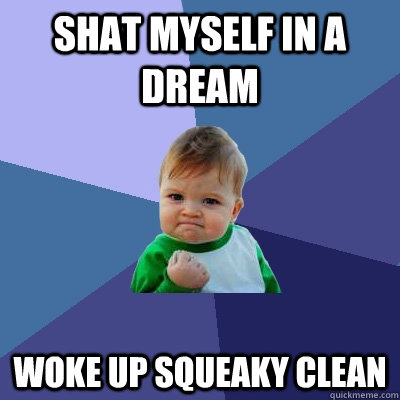 Shat myself in a dream Woke up squeaky clean - Shat myself in a dream Woke up squeaky clean  Success Kid