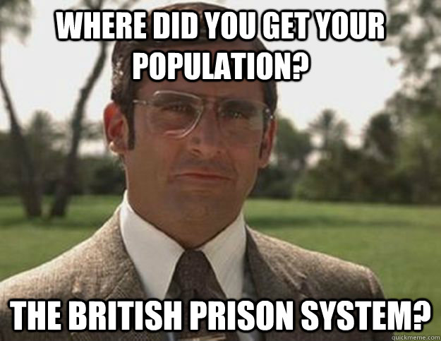 Where did you get your population? the british prison system? - Where did you get your population? the british prison system?  Anchorman Brick Tamland Toilet Store