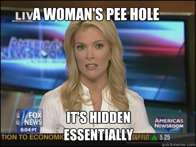 A Woman's pee hole It's hidden
essentially  Megyn Kelly
