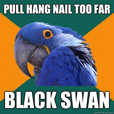 PULL HANG NAIL TOO FAR BLACK SWAN  Paranoid Parrot