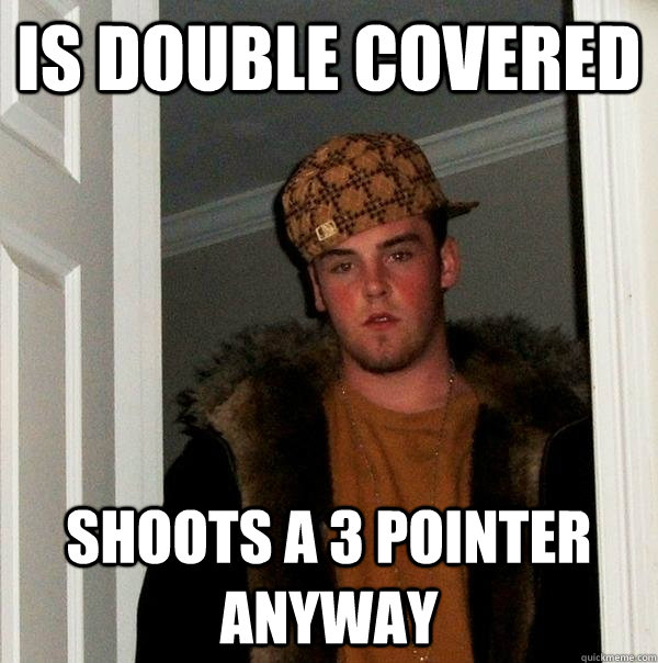 Is double covered shoots a 3 pointer anyway  Scumbag Steve