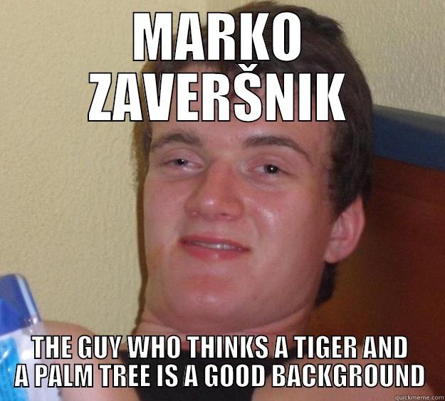 MARE THE GOD - MARKO ZAVERŠNIK THE GUY WHO THINKS A TIGER AND A PALM TREE IS A GOOD BACKGROUND 10 Guy