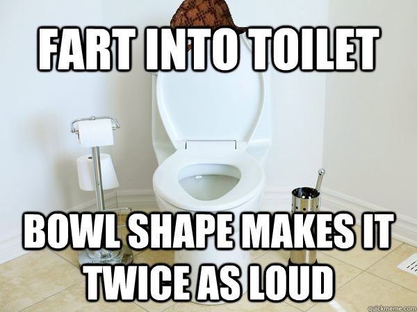 Fart into toilet bowl shape makes it twice as loud  Scumbag Toilet