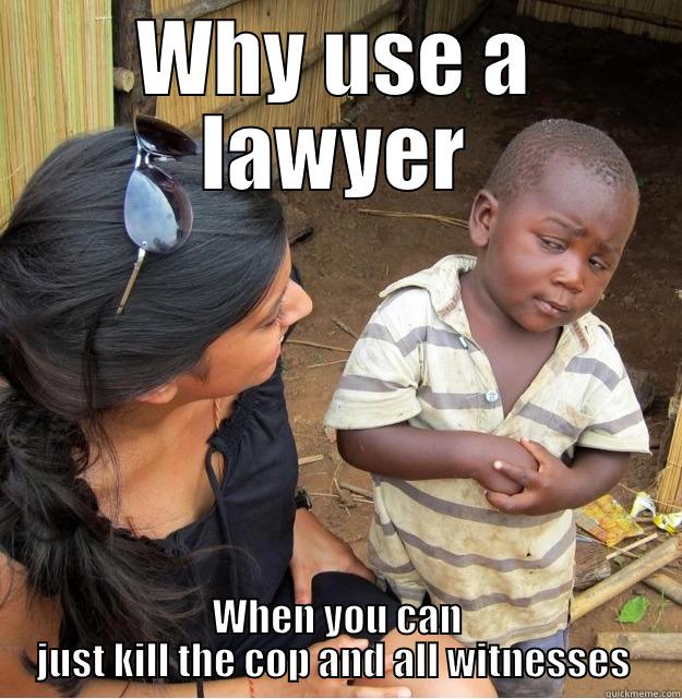 WHY USE A LAWYER WHEN YOU CAN JUST KILL THE COP AND ALL WITNESSES  Skeptical Third World Kid