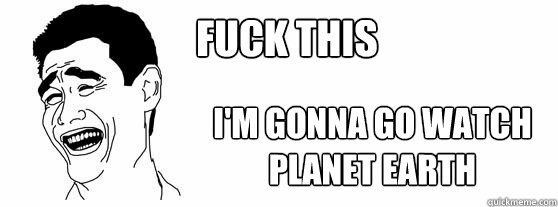 Fuck this I'm gonna go watch planet earth  Fuck That Guy