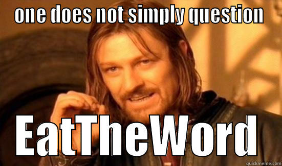 ONE DOES NOT SIMPLY QUESTION EATTHEWORD Boromir
