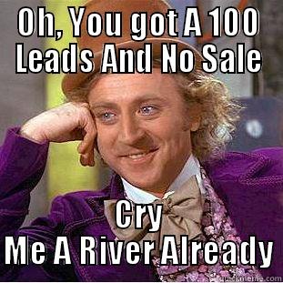 Having a Problem Making Conversions? - OH, YOU GOT A 100 LEADS AND NO SALE CRY ME A RIVER ALREADY Condescending Wonka