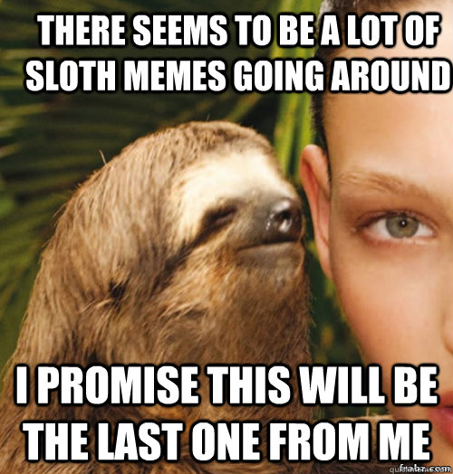 There seems to be a lot of sloth Memes going around I promise this will be the last one from me  rape sloth