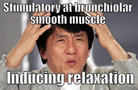 STIMULATORY AT BRONCHIOLAR SMOOTH MUSCLE    INDUCING RELAXATION EPIC JACKIE CHAN