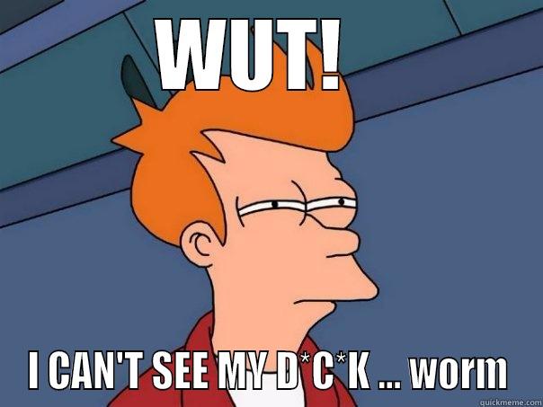 WUT!   I CAN'T SEE MY D*C*K ... WORM Futurama Fry