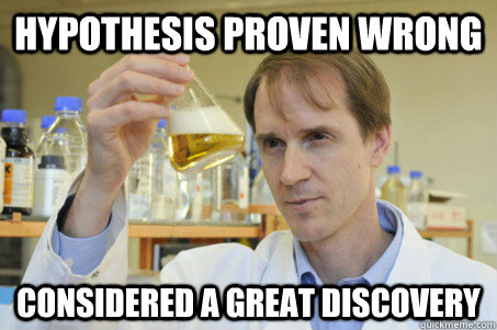 Hypothesis proven wrong Considered a great discovery  