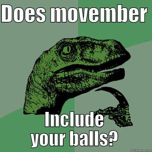 DOES MOVEMBER  INCLUDE YOUR BALLS? Philosoraptor