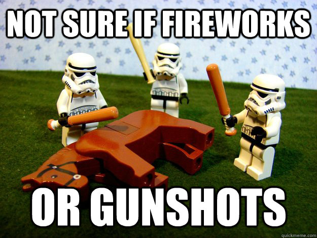not sure if fireworks or gunshots  Karma Please