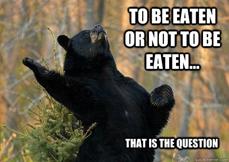 To Be Eaten or not to be eaten... that is the question - To Be Eaten or not to be eaten... that is the question  DramaBear