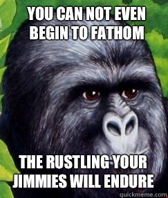 You can not even begin to fathom The rustling your jimmies will endure  - You can not even begin to fathom The rustling your jimmies will endure   gorilla munch