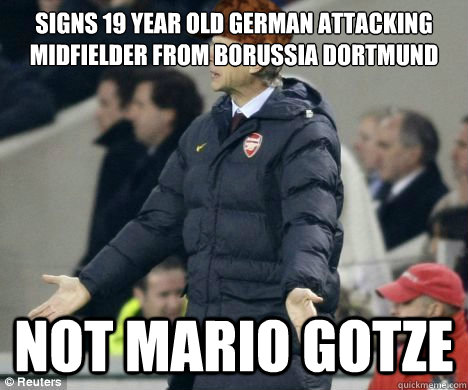 Signs 19 year old German attacking midfielder from Borussia Dortmund not mario gotze  